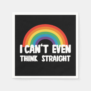 ストレートに考えられないほどゲイで自慢 Funny Gay Pride スタンダードカクテルナプキン