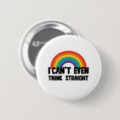 ストレートに考えられないほどゲイで自慢 Funny Gay Pride 缶バッジ (正面&裏面)
