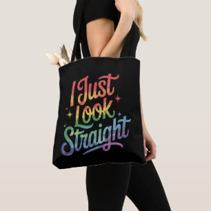ストレートに見えるゲイ レインボー LGBTQ プライド アライ トートバッグ
