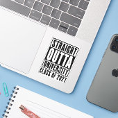 ストレートアウタ大学 2027年卒業 シール (ノートパソコンとiPhone)