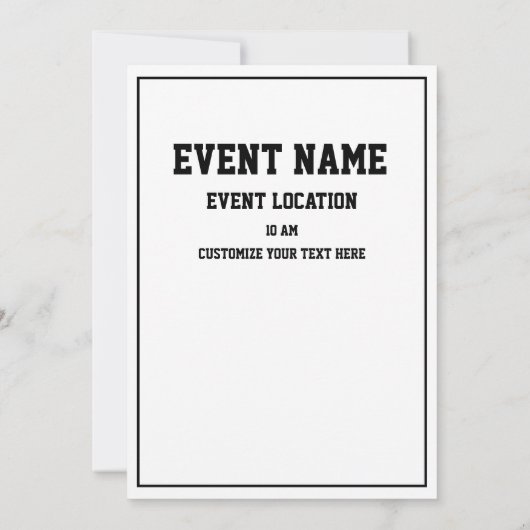 ストレートアウトカスタマイズ招待状カード 案内状 (裏面)