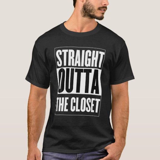 ストレートアウトザクローゼットLGBTゲイプライド Tシャツ (正面)