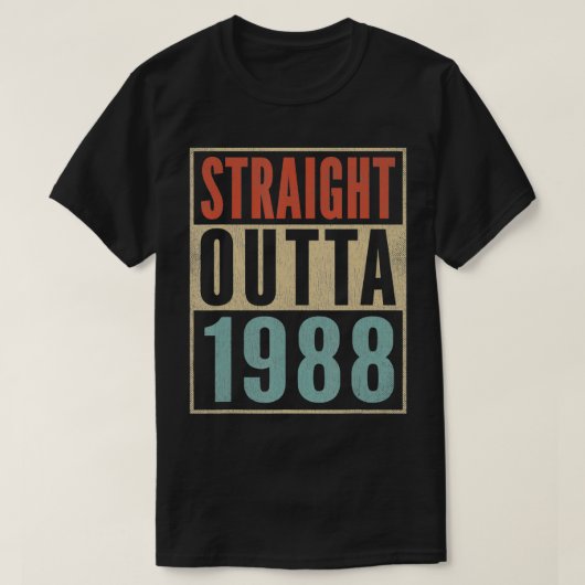 ストレートアウトタおもしろい1988年33位誕生日ガ生まれグ Tシャツ (デザイン正面)