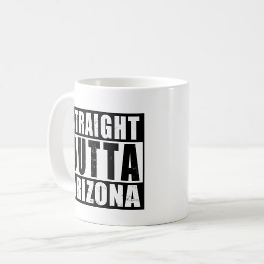 ストレートアウトタアリゾナアーバンタイポグラフィ コーヒーマグカップ (正面左)