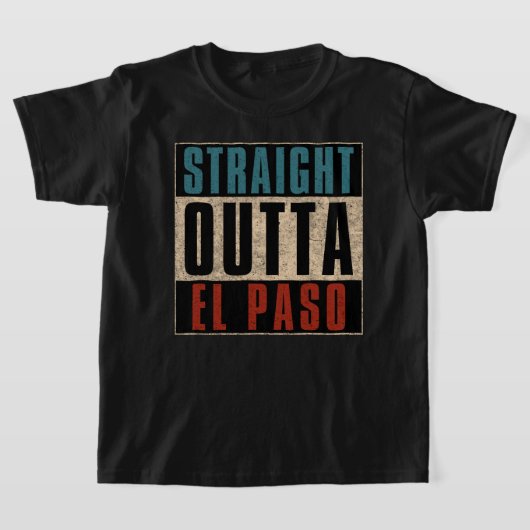 ストレートアウトタエルパソテキサス州TX USA Tシャツ (レイダウン)