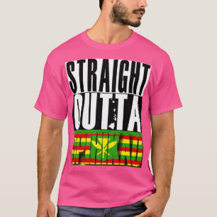 ストレートアウトタオピヒカオハワイ鹿中マオリ国旗b tシャツ