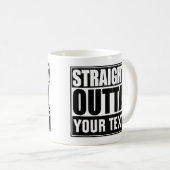 ストレートアウトタカスタムパーソナライズされたー コーヒーマグカップ (正面右)