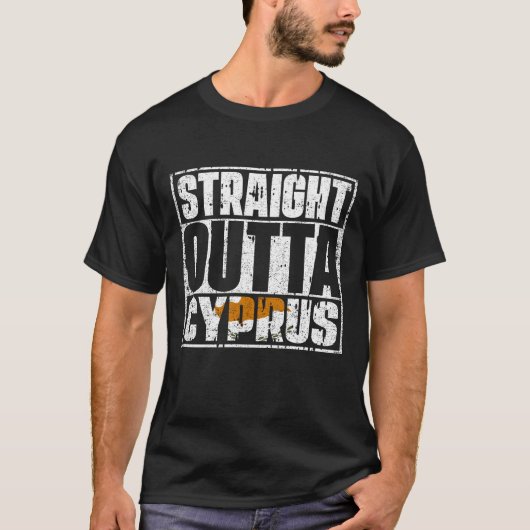 ストレートアウトタキプロス国旗 Tシャツ (正面)