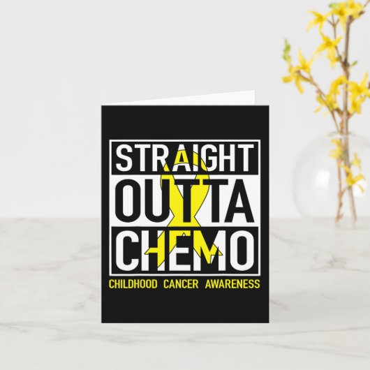 ストレートアウトタケモ金ゴールドリボン小児癌 カード (黄色い花)