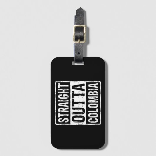 ストレートアウトタコロンビア白黒 ラゲッジタグ (正面縦)