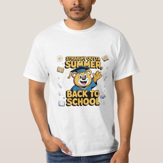 ストレートアウトタサマー、新学期ベア🐻🎓 Tシャツ (正面)