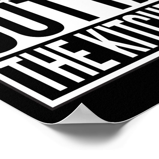 ストレートアウトタザキッチンおもしろいグルメことわざ ポスター (角)