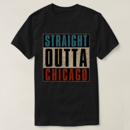 ストレートアウトタシカゴイリノイIL USA Tシャツ