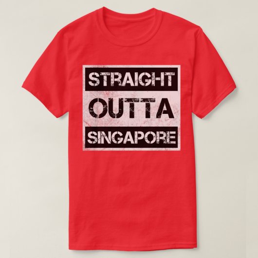 ストレートアウトタシンガポール旅行者ギフトカントリー経験値 Tシャツ (デザイン正面)