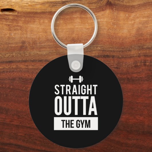 ストレートアウトタジムフィットネスエクササイズおもしろTシャツ キーホルダー (正面)