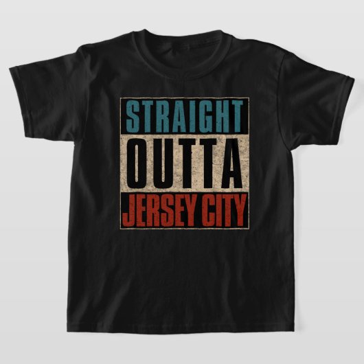 ストレートアウトタジャージーシティニュージャージーNJ Tシャツ (レイダウン)