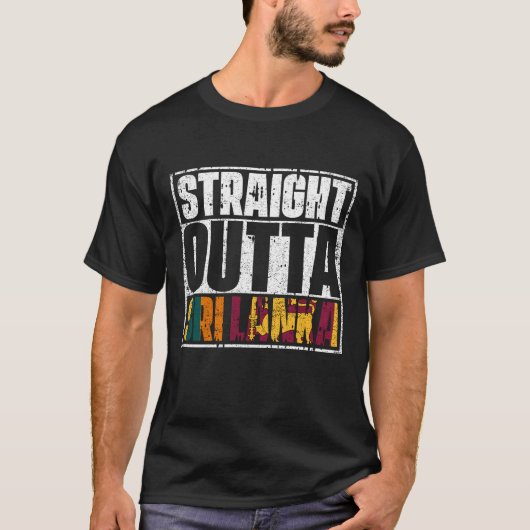 ストレートアウトタスリランカ国旗 Tシャツ (正面)