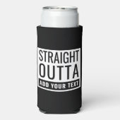 ストレートアウトタテキストの追加おもしろいミームおもしろいパロディ スリム缶クーラー (Seltzer裏面)