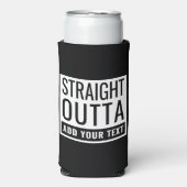 ストレートアウトタテキストの追加おもしろいミームおもしろいパロディ スリム缶クーラー (Seltzer正面)