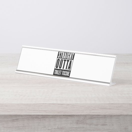 ストレートアウトタトイレティシュプレパおもしろいーギフト デスクネームプレート (正面)