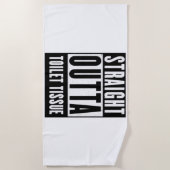 ストレートアウトタトイレティシュプレパおもしろいーギフト ビーチタオル (正面)