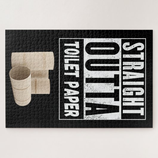 ストレートアウトタトイレ紙、おもしろい不足状態 ジグソーパズル (横)