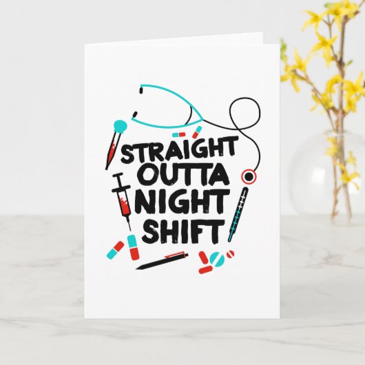 ストレートアウトタナイトシフトナース カード (黄色い花)