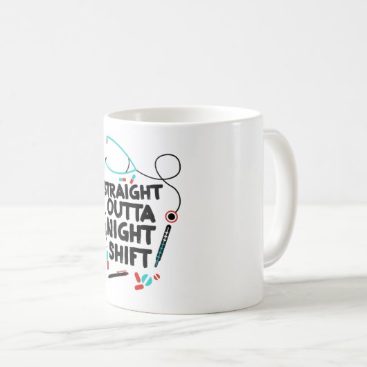 ストレートアウトタナイトシフトナース コーヒーマグカップ (正面右)