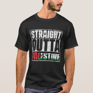 ストレートアウトタパレスチナ国旗 Tシャツ