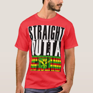 ストレートアウトタビッグアイランドハワイ鹿中マオリ国旗 Tシャツ