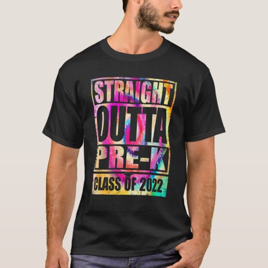 ストレートアウトタプレK絞り染めプレスクール卒業 Tシャツ (正面)