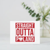 ストレートアウトタポーランド国旗の赤白 ポストカード (スタンド正面)