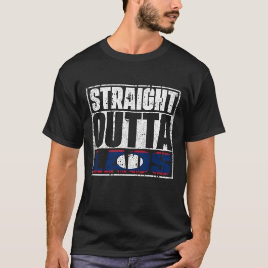 ストレートアウトタラオス国旗 Tシャツ (正面)