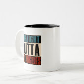 ストレートアウトタロサンゼルスカリフォルニアCA USA ツートーンマグカップ (正面左)