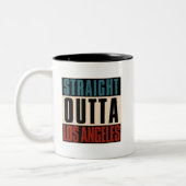 ストレートアウトタロサンゼルスカリフォルニアCA USA ツートーンマグカップ (左)