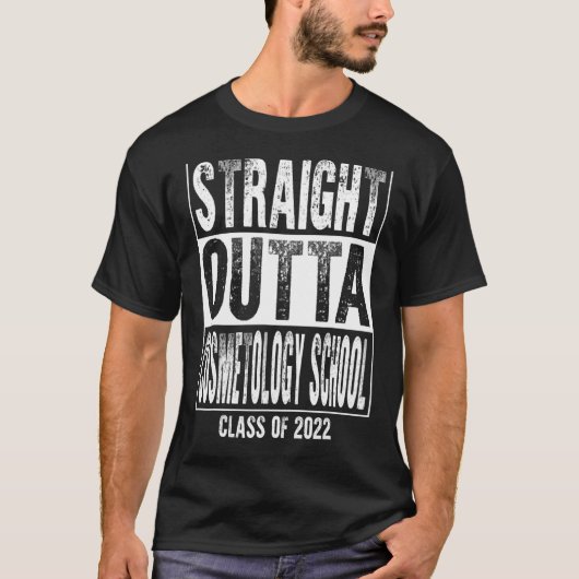 ストレートアウトタ化粧品おもしろい学院2022年卒業 Tシャツ (正面)
