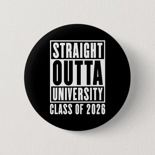 ストレートアウトタ大学 2026年卒業生 缶バッジ (正面)