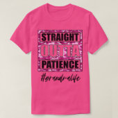 ストレートアウトタ忍耐おばあちゃんライフピンク迷彩柄モト Tシャツ (デザイン正面)
