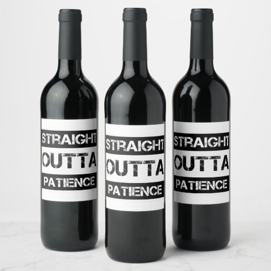 ストレートアウトタ忍耐ペしゃれているンズグルースティックおもしろい ワインラベル (ボトル)
