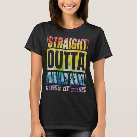 ストレートアウトタ薬学学校卒業 Tシャツ (正面)