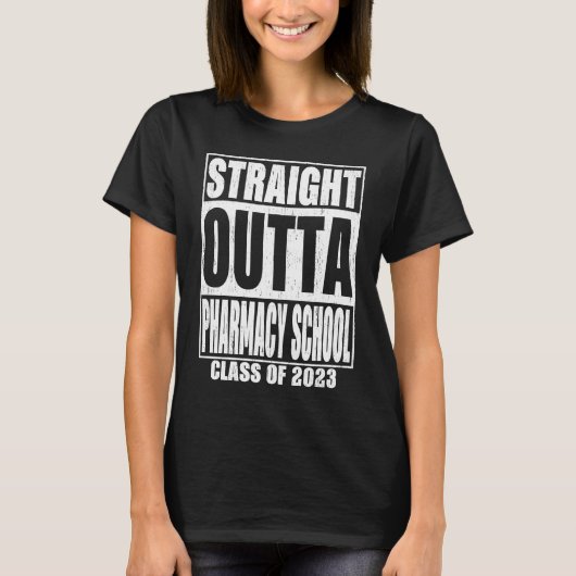 ストレートアウトタ薬学院卒業2023 Sch Tシャツ (正面)