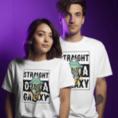 ストレートアウトタ銀河系エイリアンおもしろい引用文グラフィック Tシャツ