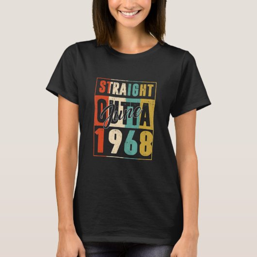 ストレートアウトタ1968年6月ヴィンテージメンズウィメンズ{B]th B Tシャツ (正面)