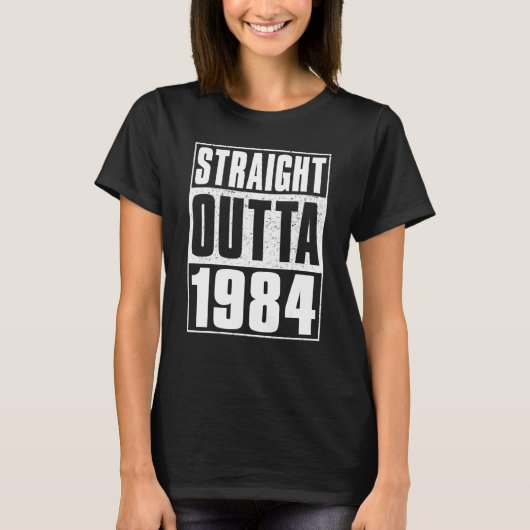 ストレートアウトタ1984年38歳ヴィンテージ38th Birt Tシャツ (正面)
