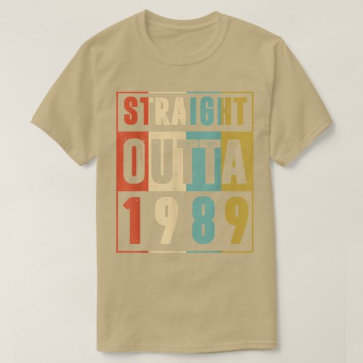ストレートアウトタ1989ヴィンテージグラフィック33歳33r tシャツ (デザイン正面)