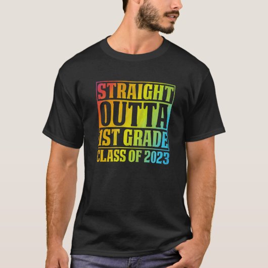 ストレートアウトタ2023年1年生クラス絞り染めグラ Tシャツ (正面)