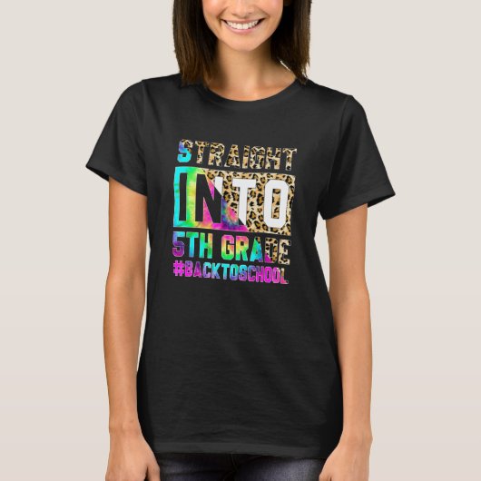 ストレートアウトタ5年生先生学生が戻る Tシャツ (正面)