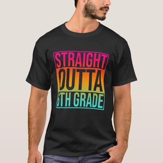 ストレートアウトタ6年生6年生バック学校 Tシャツ (正面)