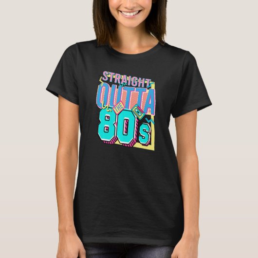 ストレートアウトタ80年代生まれ1980年代ノスタルジア80年代Bi Tシャツ (正面)