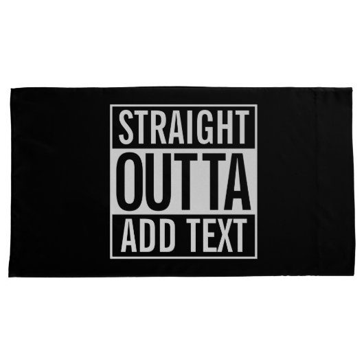 ストレートアウトタ…カスタマイズ可能なテキストの追加ミーム 枕カバー (正面右)